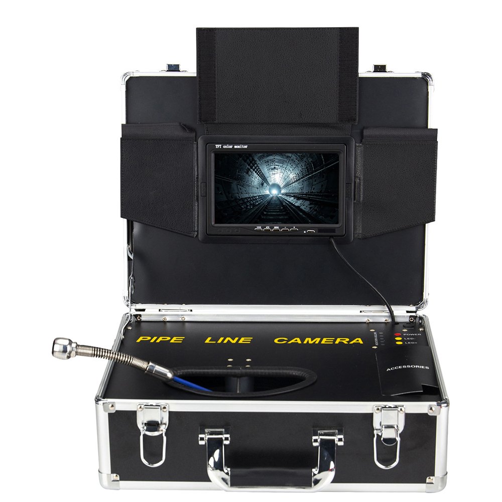 TPWLCO 20M Underwater Analog Drain Endoscope 1080P Hd Pipe Inspection Camera 25mm Sewer Camera with DVR and Adjustable Lights