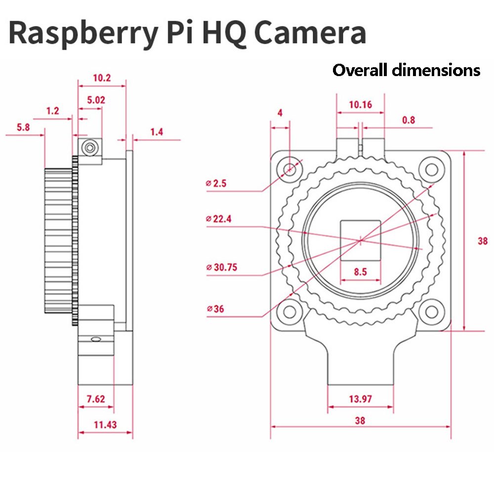 Roarkit High quality industrial HD zoom telephoto lens 8-50mm focal length C-mount compatible with Raspberry Pi HQ Camera