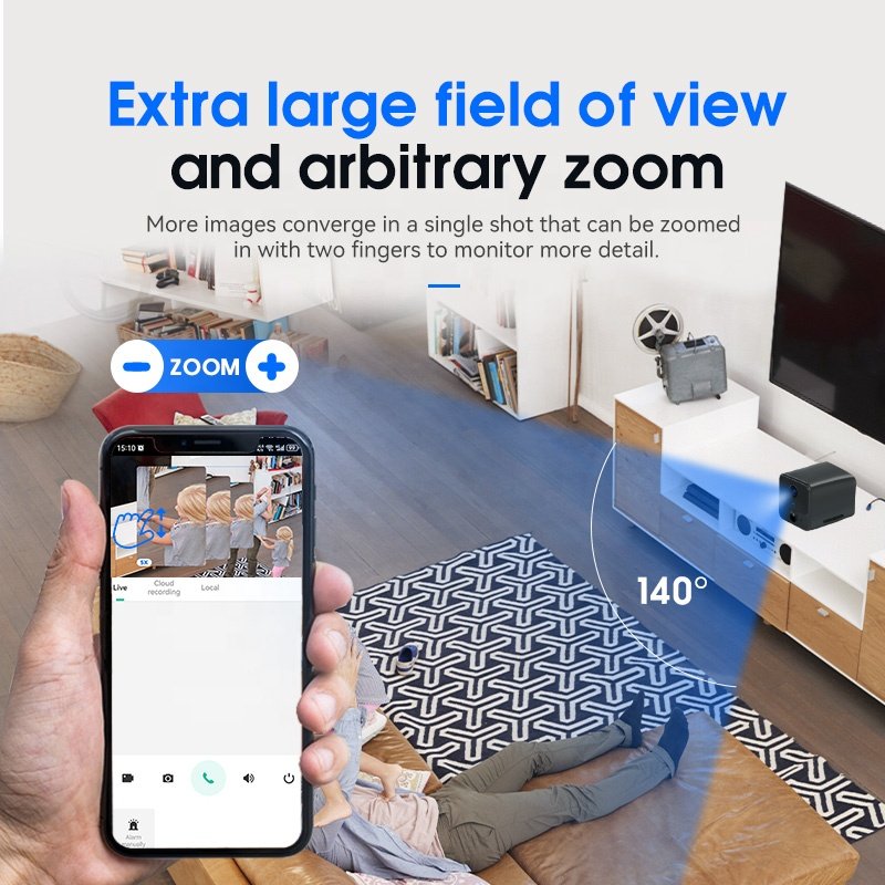 Anywii P214 2MP Indoor 2600mAh Battery Camera Low Power Wifi Mini Camera with Zoom Suuport PIR Human Detection Security Camera