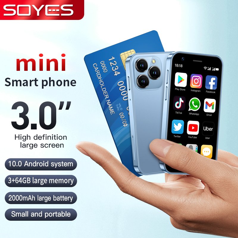 best selling XS16 3 Inch Small Mobile Phone Android 10 Mini Porket phone 2000mAH 4G LTE 3+64GB Mini Android Smart Phone