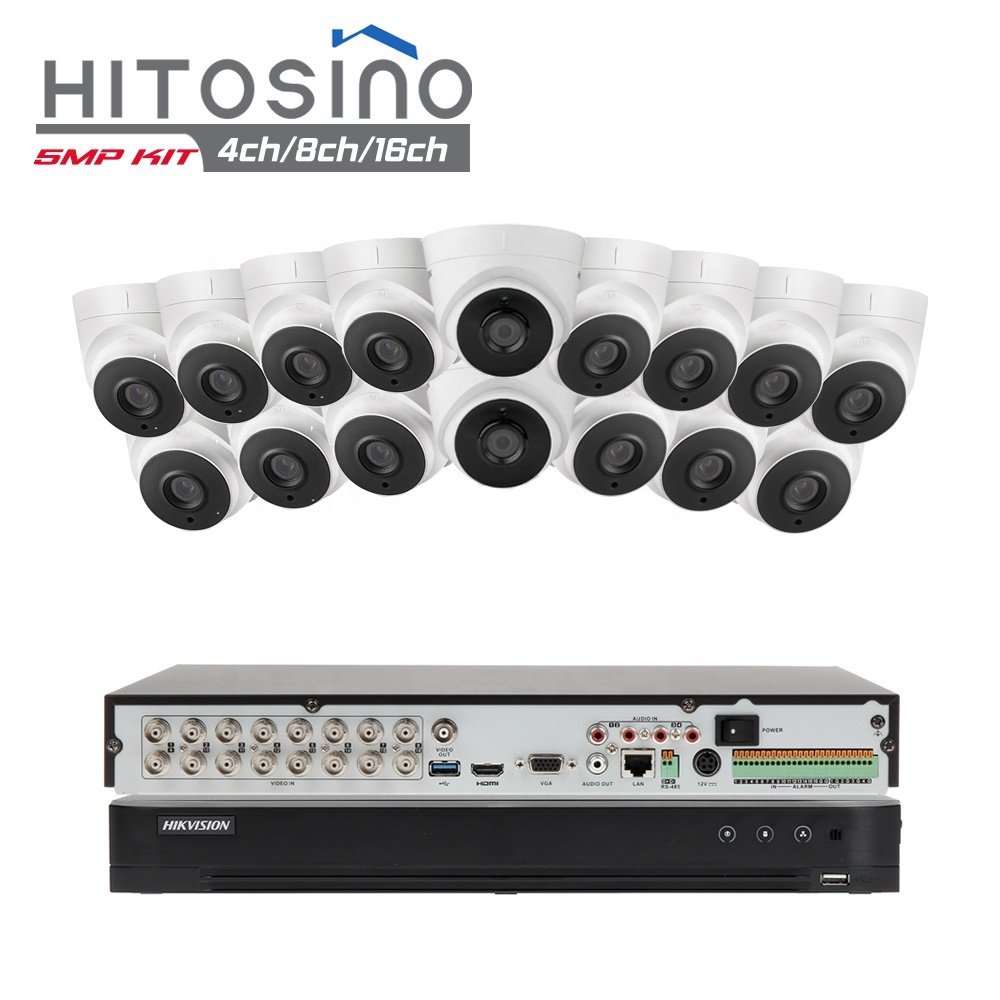 Hitosino Hik 4 vision OEM 8 16 ch Channel 5MP Analog Outdoor TVI CCTV DVR XVR Turbo Kit Hybrid Home Security Camera CCTV System