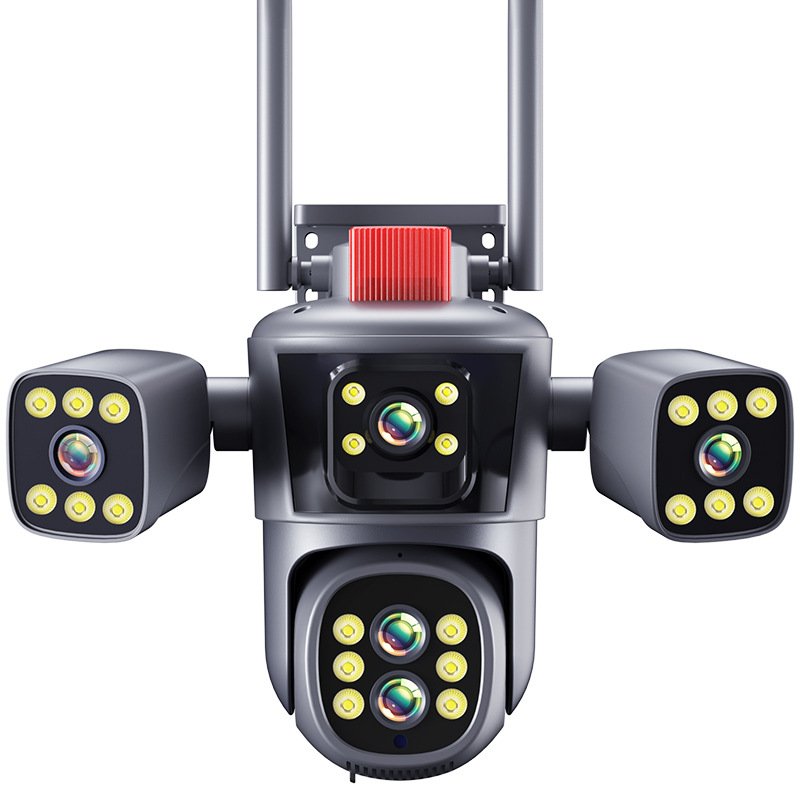 8K Outdoor Four-Lens Three Screens 10x Optical Zoom Cctv Wifi Wireless 16mp Ptz 360-Degree Ip Security Camera