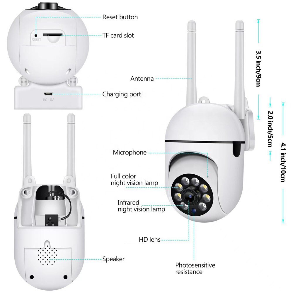 V380 Pro Mini WiFi Camera Two-way Talk 2MP 3MP Human Motion Tracking Smart Alert Push Security CCTV Camera