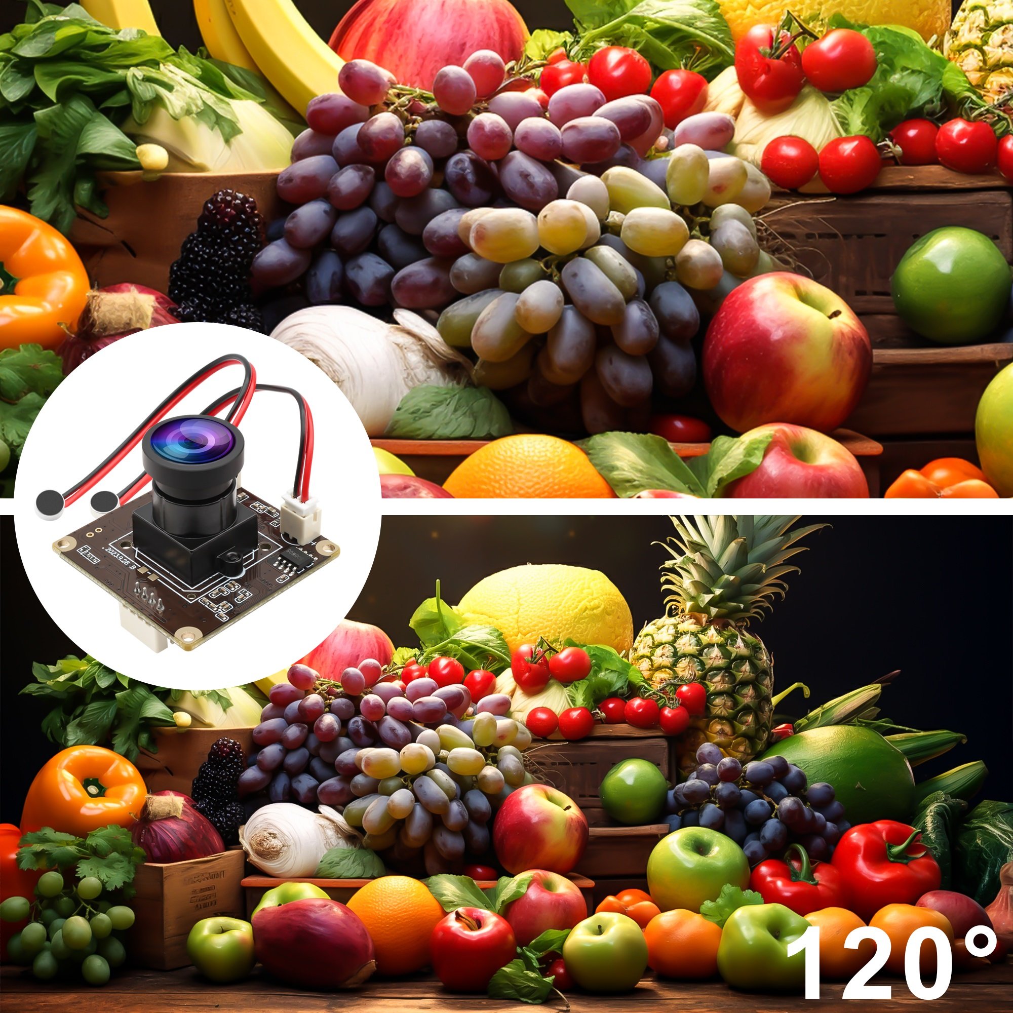 ELP 5MP Microphones USB Camera 120 Degree No Distortion Lens Wide Angle 30fps IMX335 Webcam Mini Camera for Meeting Teaching