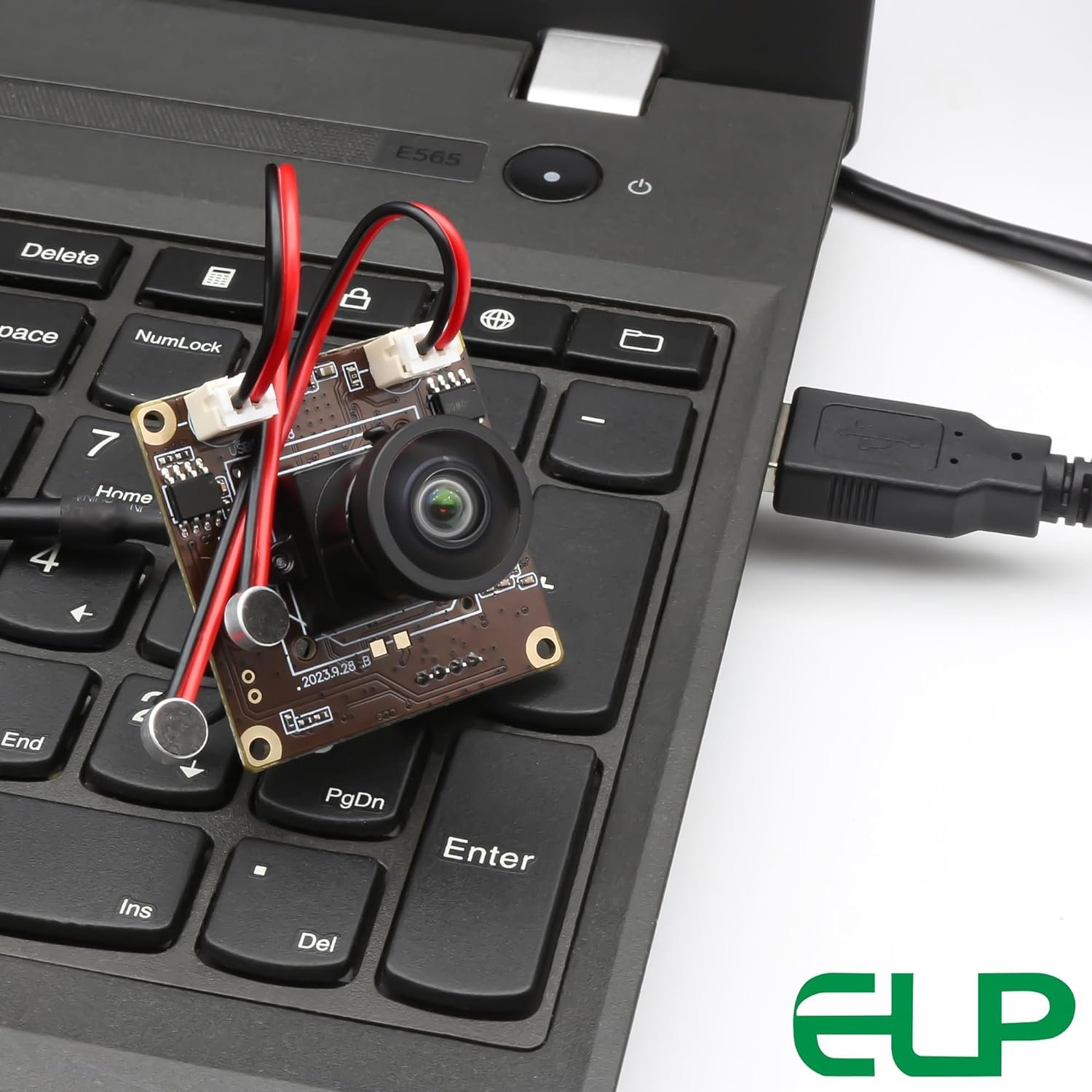 ELP 5MP Microphones USB Camera 120 Degree No Distortion Lens Wide Angle 30fps IMX335 Webcam Mini Camera for Meeting Teaching