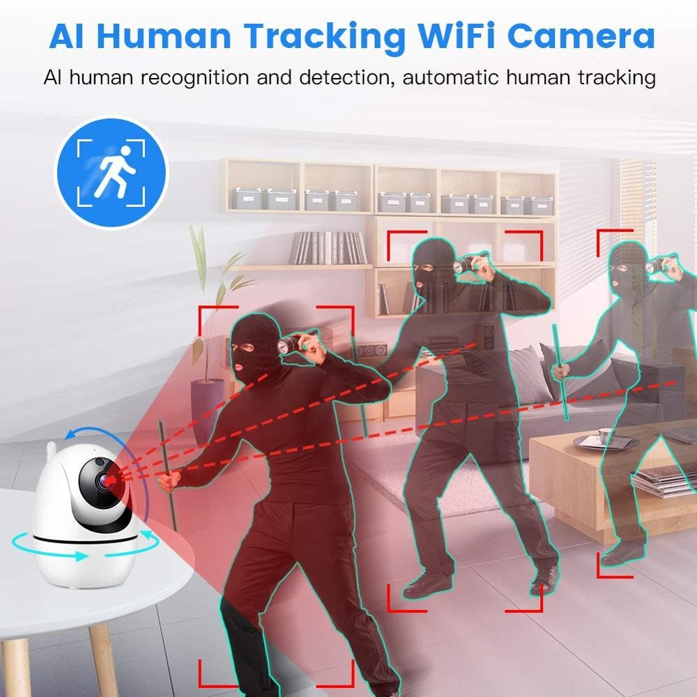 1080p IP Cloud Wireless Intelligent Automatic Tracking AI Human Security Monitoring CCTV Network WiFi Mini Camera Tf card
