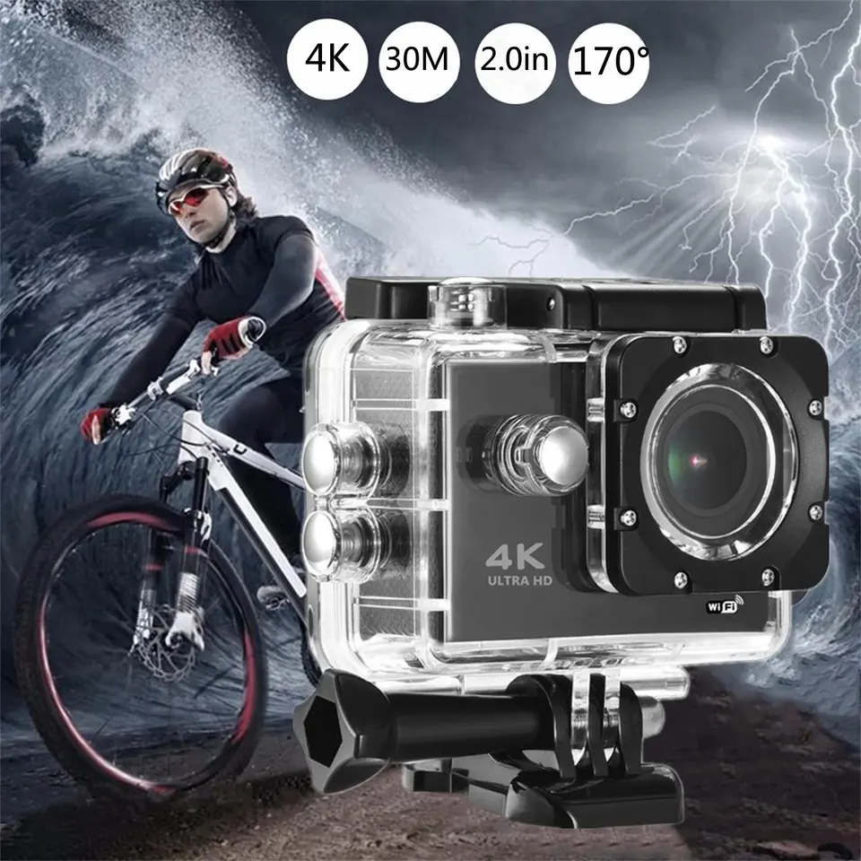Best seller 2 inch mini go pro Wifi action sports cam underwater waterproof hd 4K 60fps camera Motorcycle diving sports camera