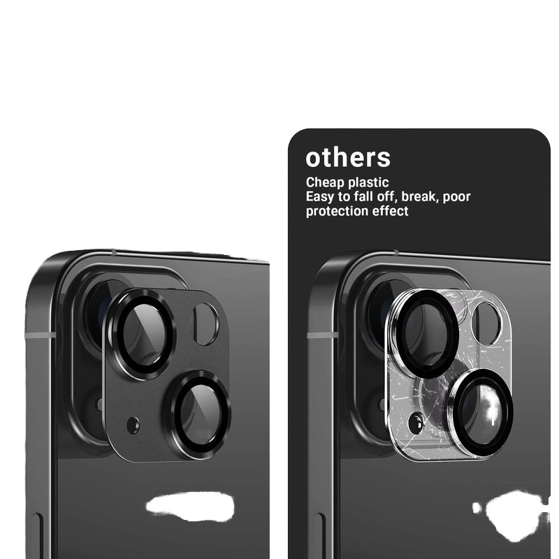 Metal Full Cover Camera Screen Lens Protector for iPhone 16 15 14 Pro Max Mini Tempered Glass Aluminum Alloy Film