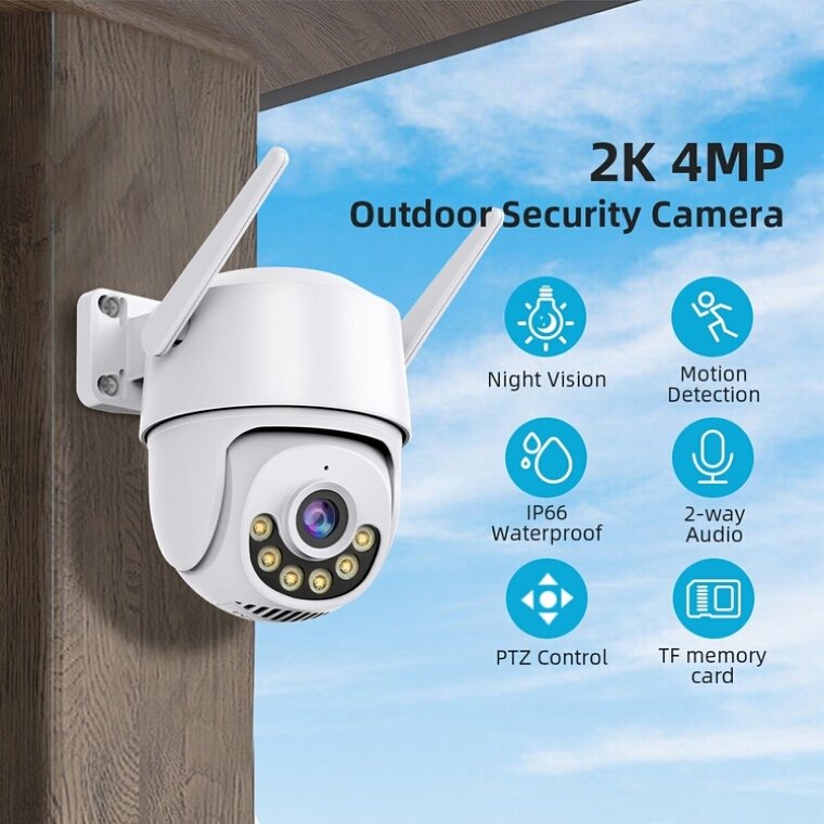 Haishamao High-Resolution 4MP WIFI Cctv Camera home Ip Outdoor Security IP Network Camera with Night Vision and Motion Detection