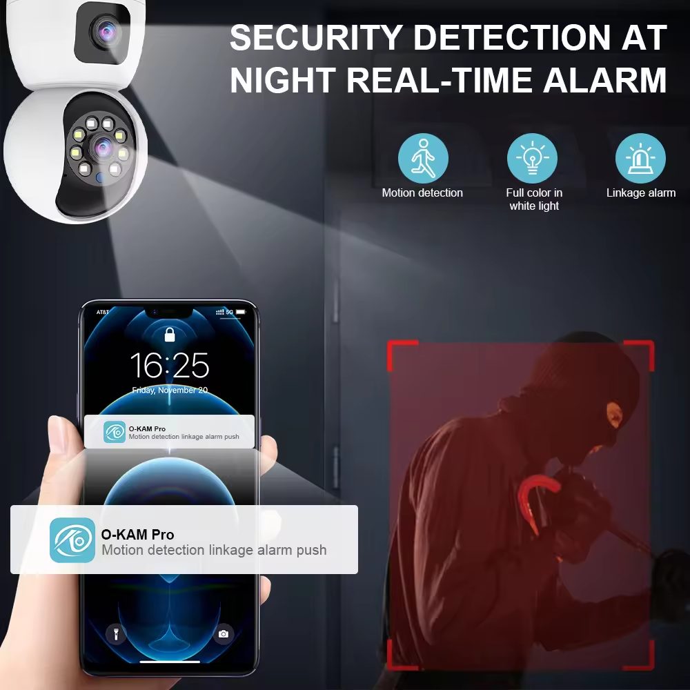 Home Security 2-way Audio WiFi CCTV Camera 2MP Dual Lens 360 Panoramic P2P Wireless Baby Dog Monitor Analog Cam