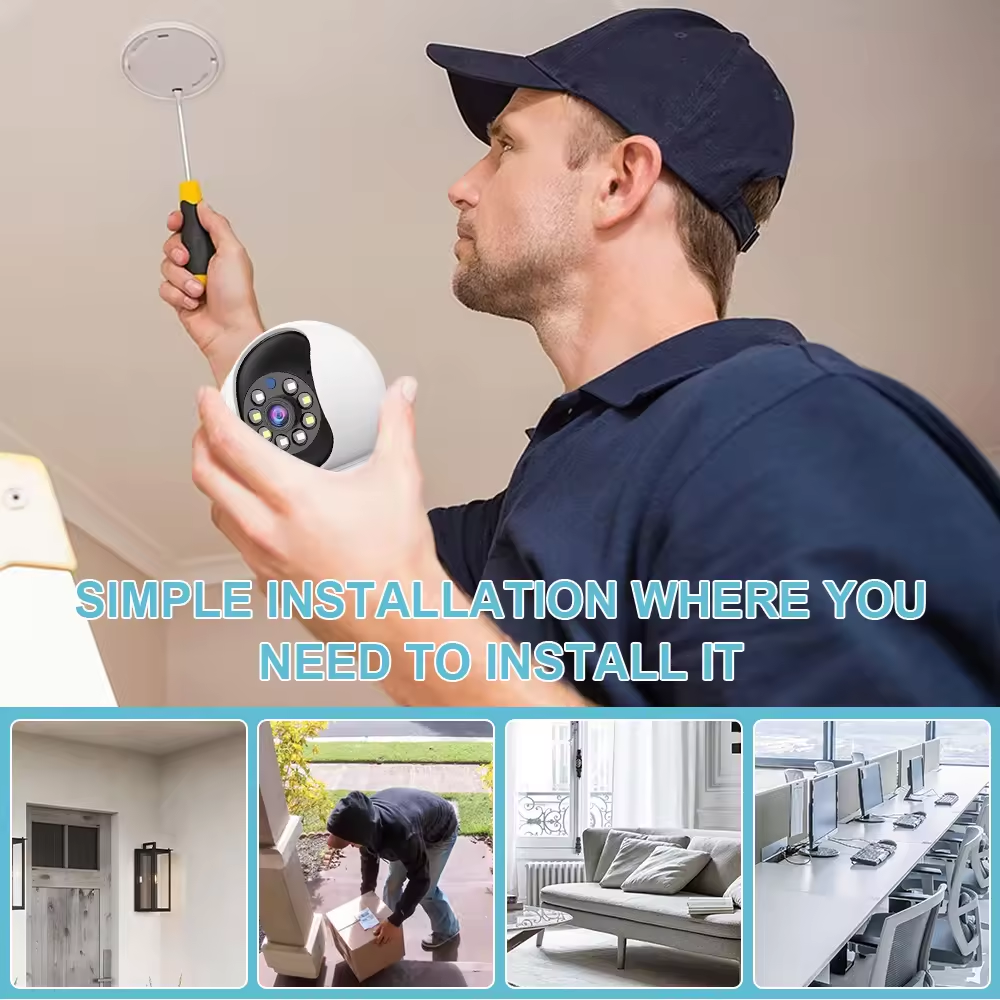 Home Security 2-way Audio WiFi CCTV Camera 2MP Dual Lens 360 Panoramic P2P Wireless Baby Dog Monitor Analog Cam
