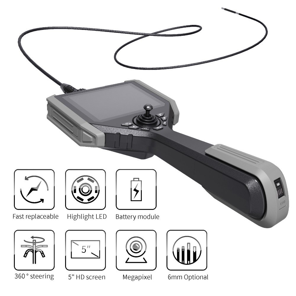 VSNDT GK6010 6mm industrial borescope,video borescope with 5'' HD LCD screen,industrial endoscope camera