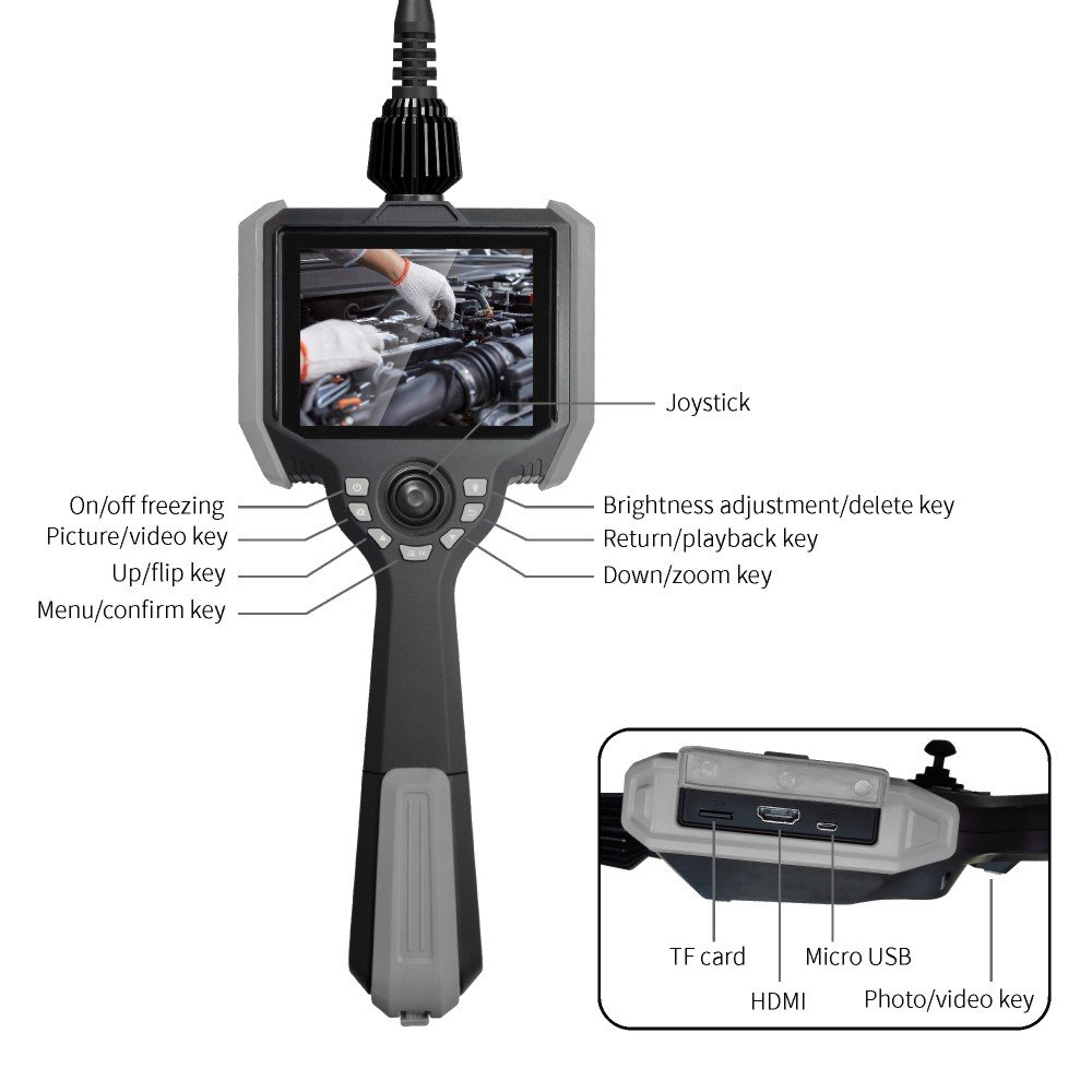 VSNDT GK6010 6mm industrial borescope,video borescope with 5'' HD LCD screen,industrial endoscope camera