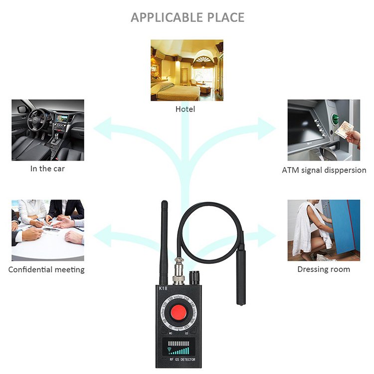 K18 drop shipping GPS GSM Radio Scanner Private Protect portable anti spy detector wireless spy hidden camera detector finder