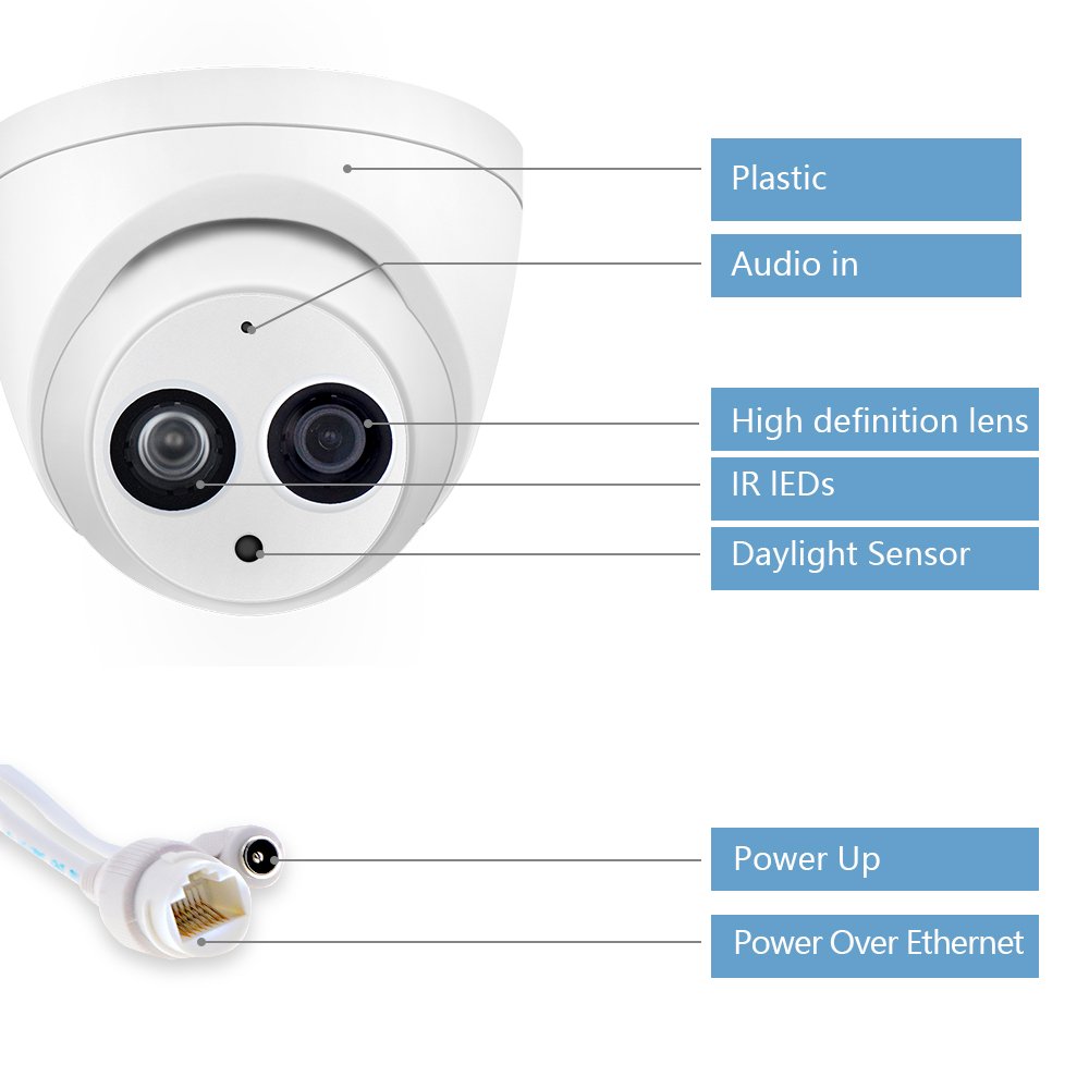 OEM made by 4631 English Russian Spanish turret dome 6MP POE Network CCTV Camera IPC-HDW4631C-A camera