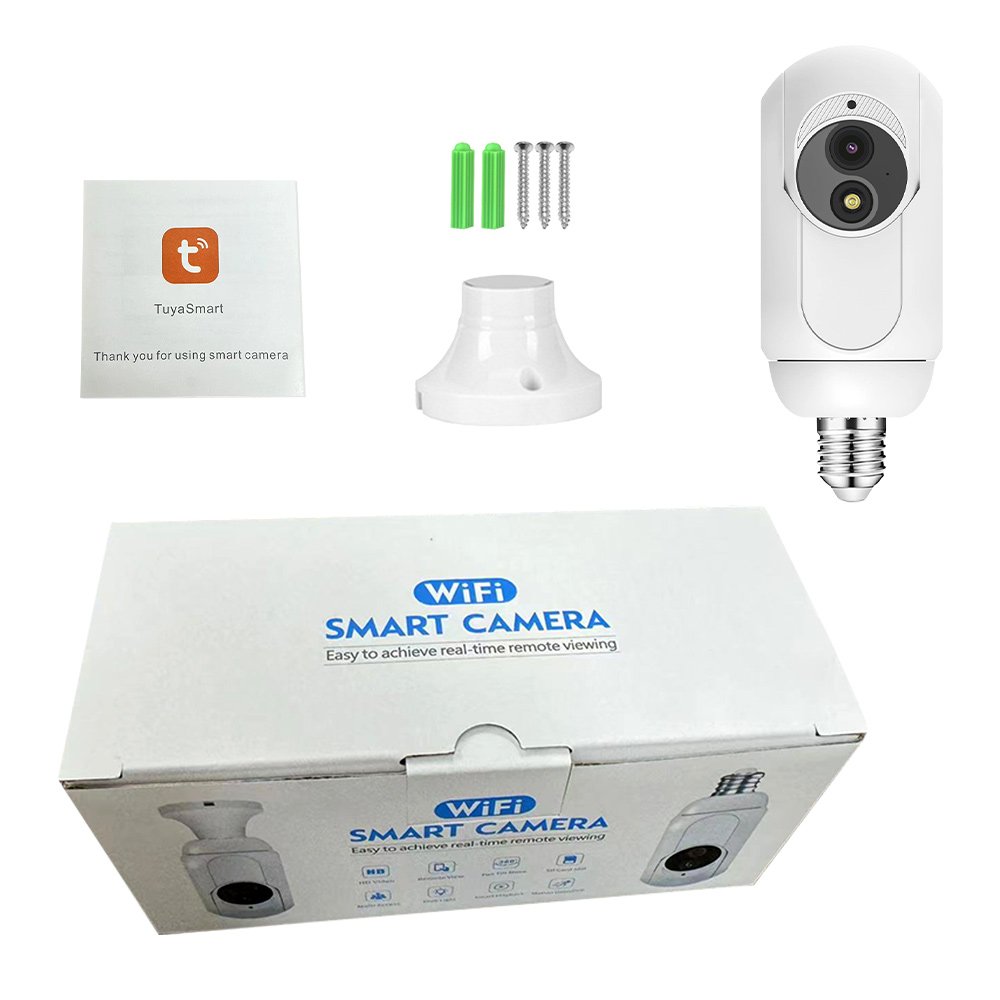 2024 New Indoor Light Bulb Network Camera Night Vision 360 degree Home Security Camera tuya