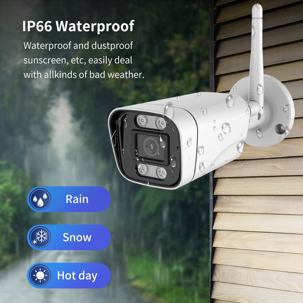 Tuya Smart WiFi Surveillance Two-way Audio CCTV P2P IP Security Bullet Camera 4mp Outdoor Waterproof Wireless Poe Network Camera
