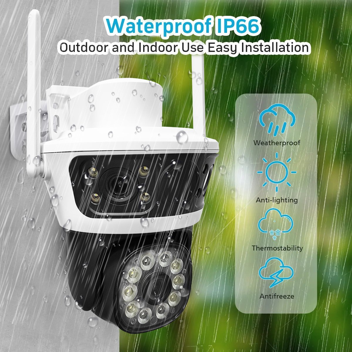 Fosvision 2024 New product IP66 WIFI Camera Three Screens Display 6MP Camera Smart Home PTZ P6SLite Wireless IP Cameras
