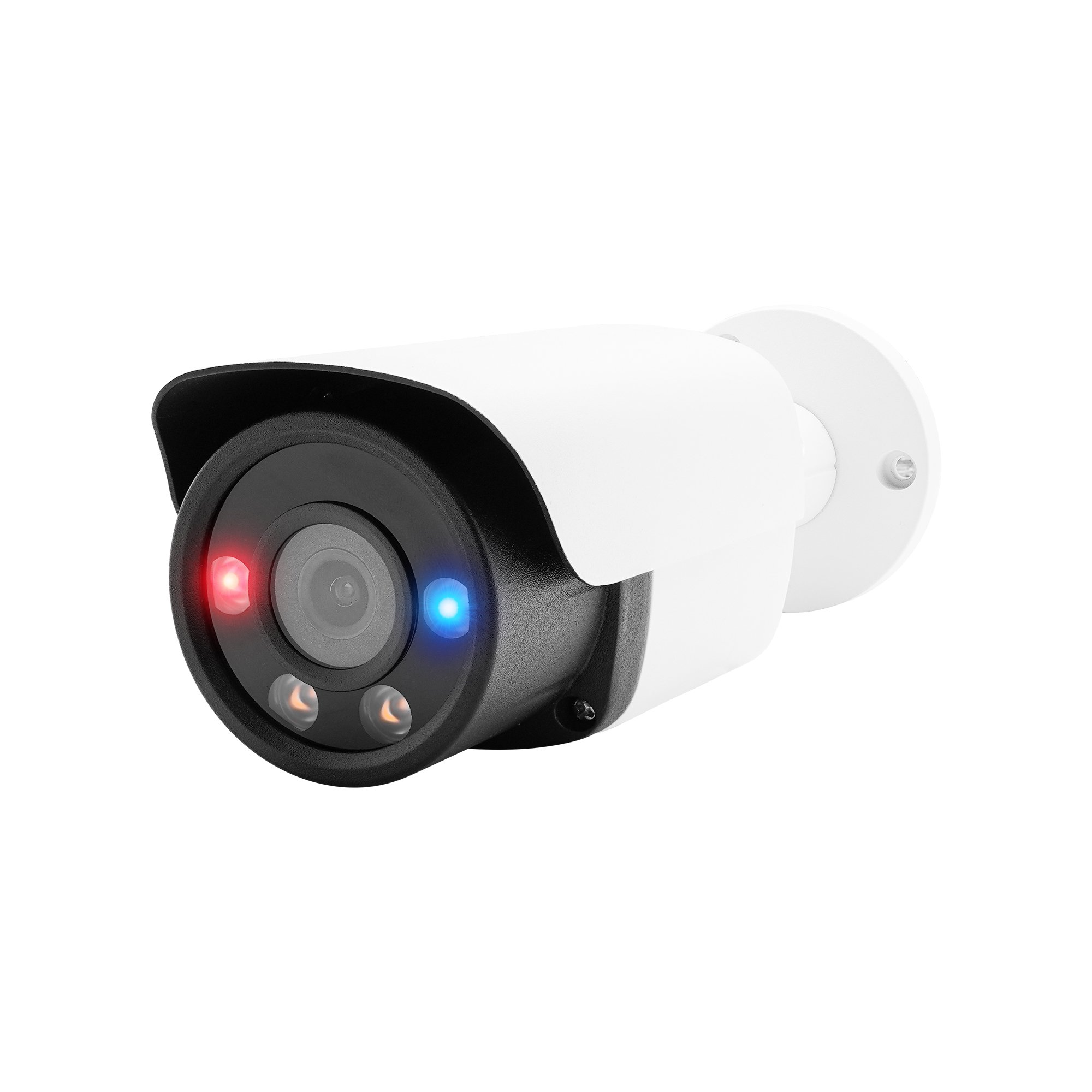 Red and blue flashlight alarm 24/7 ColorVu SO-NY IMX415 CMOS 4K 8MP Bullet POE IP Camera 2.8mm Lens Two Way Audio SD card slot