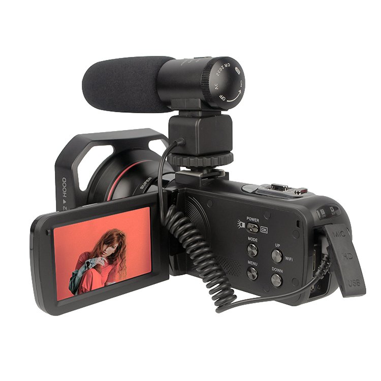 High Definition Digital Camcorder 4K Mini Camera WIFI 3Inch Touch Rotation LCD 30MP Video Camera Cam