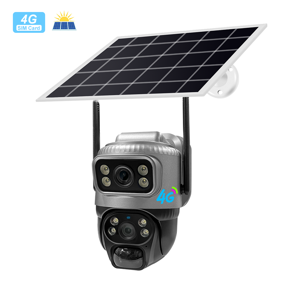 New Model Verto V380 Dual Len 4MP Solar Battery Powered Camera VCS20-4G CCTV LTE SIM Card 4G IP PTZ Dual Lens Camera