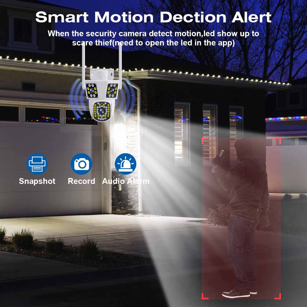Hot Selling IPC360 12MP 3-Lens CCTV Camera Home Smart Indoor Wireless Wifi Network IP66 Waterproof APP CMOS P2P Connectivity