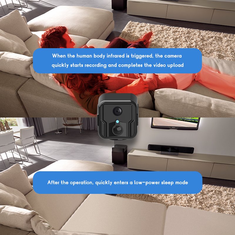 T9G2 Smart Network Camera View Angle Night Vision Built-in 2800mAh Battery 4G Two-way Audio DV Mode Mini Camera