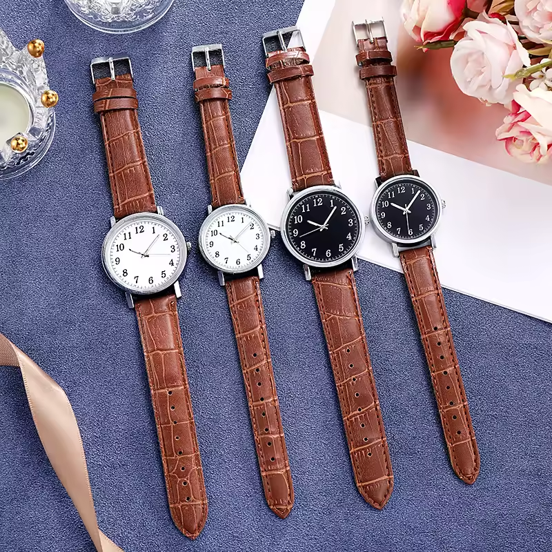 Couple Analog Watches High-grade Leather Watch For Lover Casual Quartz Clock Classic Retro Wristwatch Girlfriend Boyfriend Gift