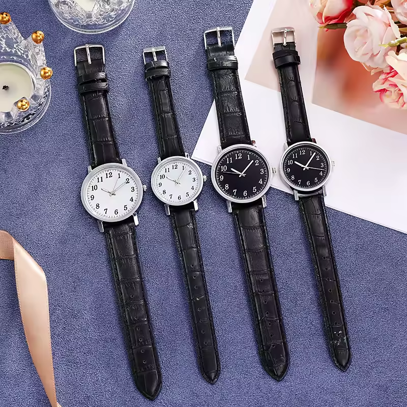 Couple Analog Watches High-grade Leather Watch For Lover Casual Quartz Clock Classic Retro Wristwatch Girlfriend Boyfriend Gift
