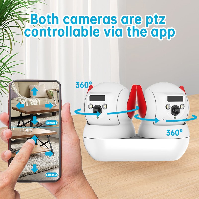 Wistino 6MP indoor dual lens camera color night vision 360 degree no blind spot monitoring wifi camera