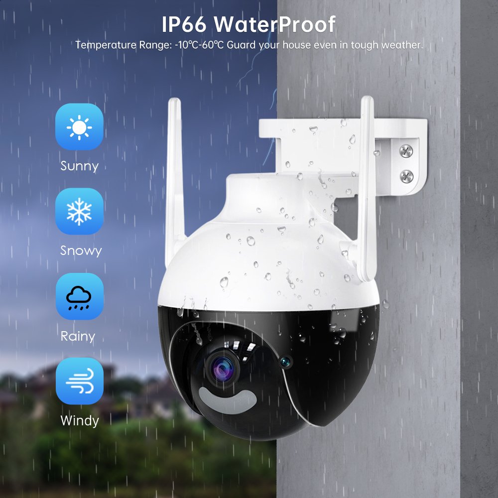 ICsee Outdoor 4MP Smart Home Wireless PTZ CCTV Camera IP Security Cameras Auto Tracking WiFi Mini Network Camera Support Alexa