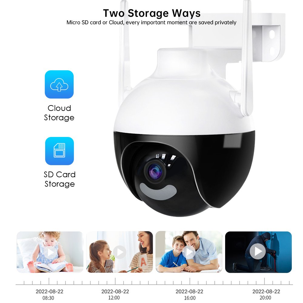 ICsee Outdoor 4MP Smart Home Wireless PTZ CCTV Camera IP Security Cameras Auto Tracking WiFi Mini Network Camera Support Alexa