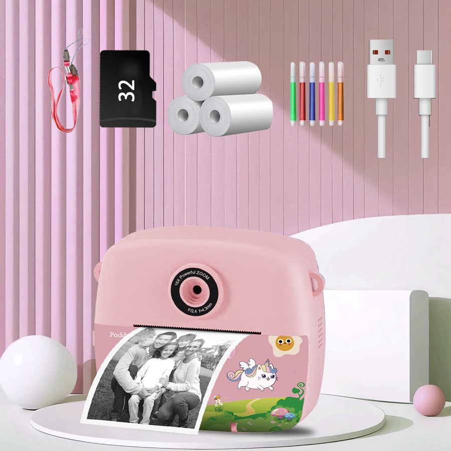 1080P Mini Camera customize Children Instant Print Selfie Toddler Camera Kids Birthday Gift Record Moments Instant Print Camera