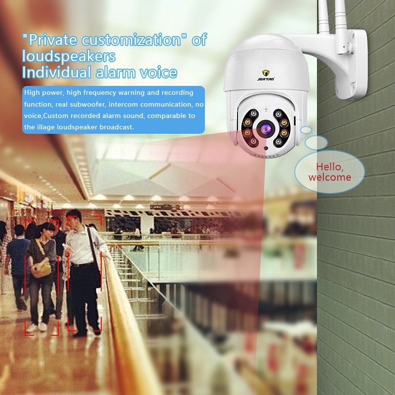 Jortan Full HD 1080p Auto Tracking Wireless Ip Security Speed Ptz Camera Outdoor Human Detection Smart Tuya Cctv Ptz Wifi Camera