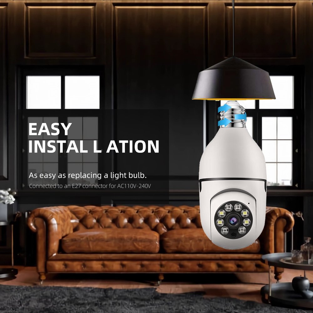 5GHZ 3MP 360 Panoramic Wifi HD night vision ip surveil mini surveillance home security wireless light bulb cctv camera