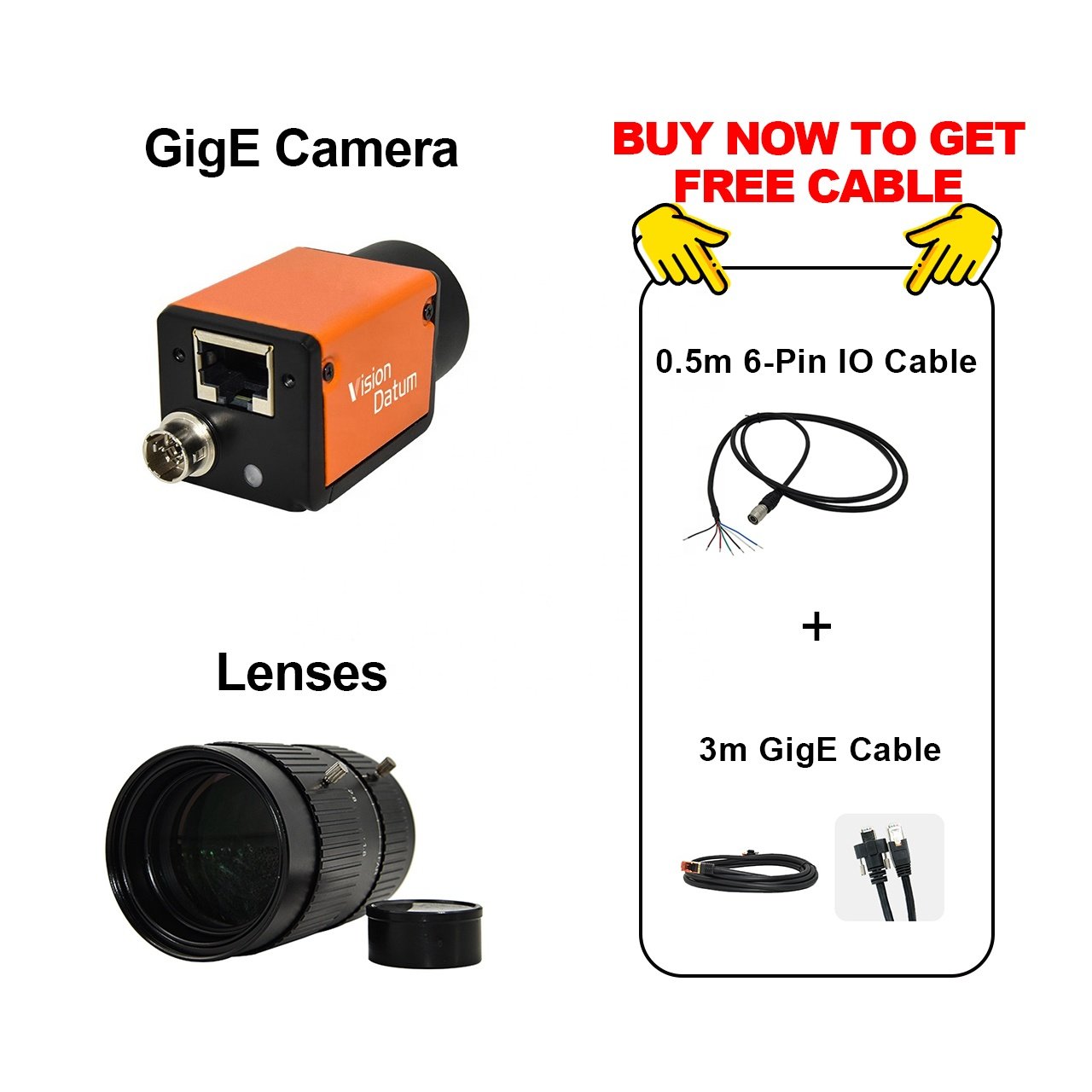 ProVision Datum 20MP 6fps Machine Vision Mono High Resolution Gige Industrial Camera For Bottle Inspection