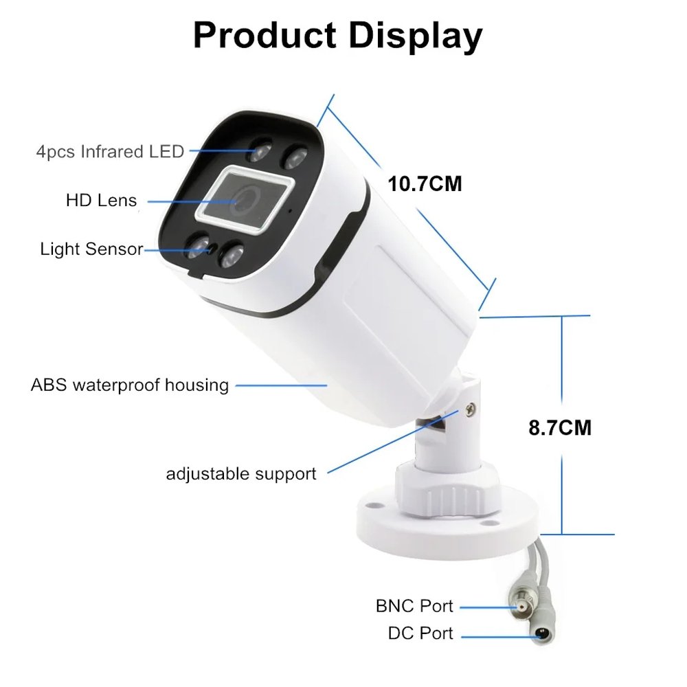 Hot OEM Factory Qearim Full color 4 in 1 AHD/TVI/CVI Bullet outdoor HD coaxial cameras system security cctv 1080P Analog Camera