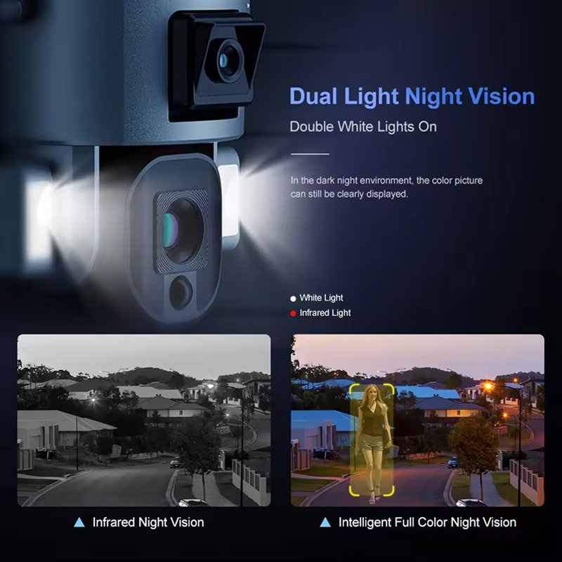 VESAFE Dual Lens 4K 8MP 4x 10x Optical Zoom Night Vision Solar Camera Y5 Waterproof Outdoor Security Camera