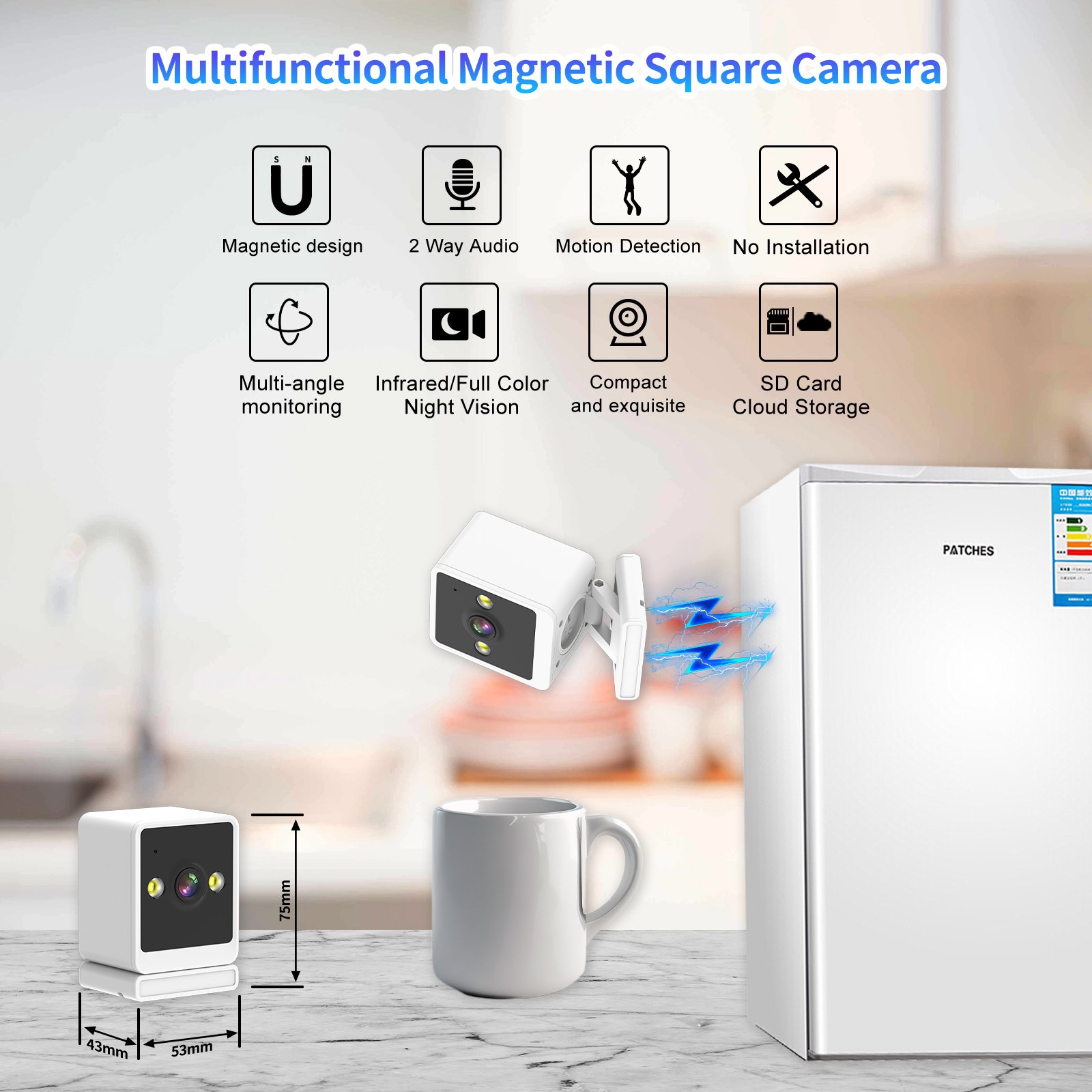 Mini Cute CCtv Camera WIFI HD Indoor Camera 2MP/3MP/4MP Full color Night Vision Home Smart Security Camera
