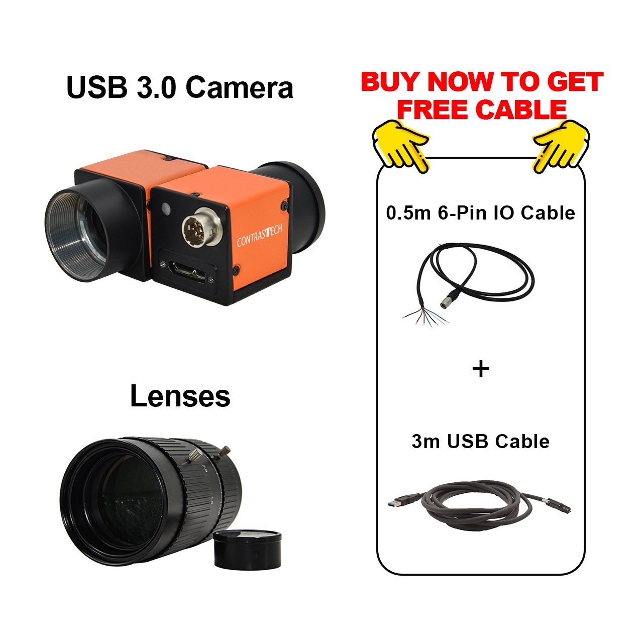 1.3MP GenlCam Standard 1280 x 1024 High Speed 200 fps LabView Machine Vision USB3.0 hikrobot Camera For Motion Detection