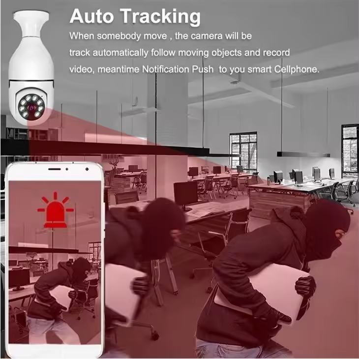 Factory Yi iot 1080p Night Vision 5G Wireless Bulb Lamp Camera Auto Tracking 360 Degree Wifi Cctv Security Light Bulb Ptz Camera