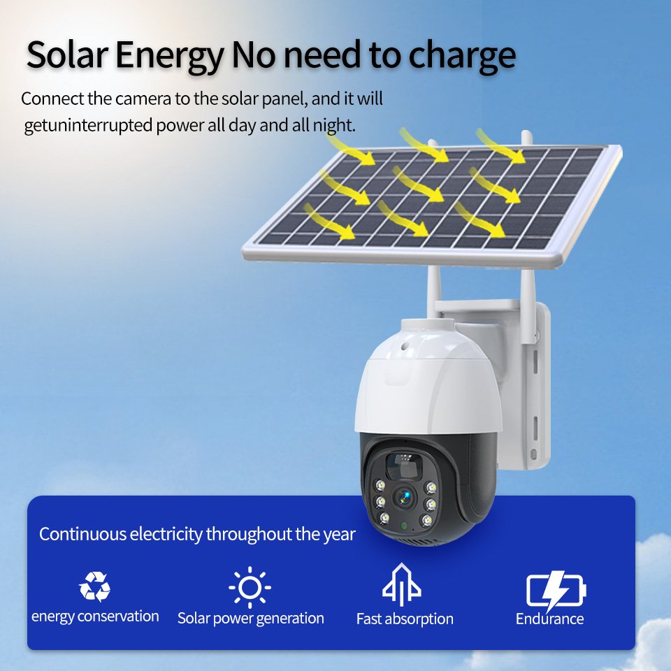 EseeCloud app 4MP Solar Panel Power IP Camera PIR WIFI 4G Security Camera Waterproof Outdoor GSM SIM Card Network Camera