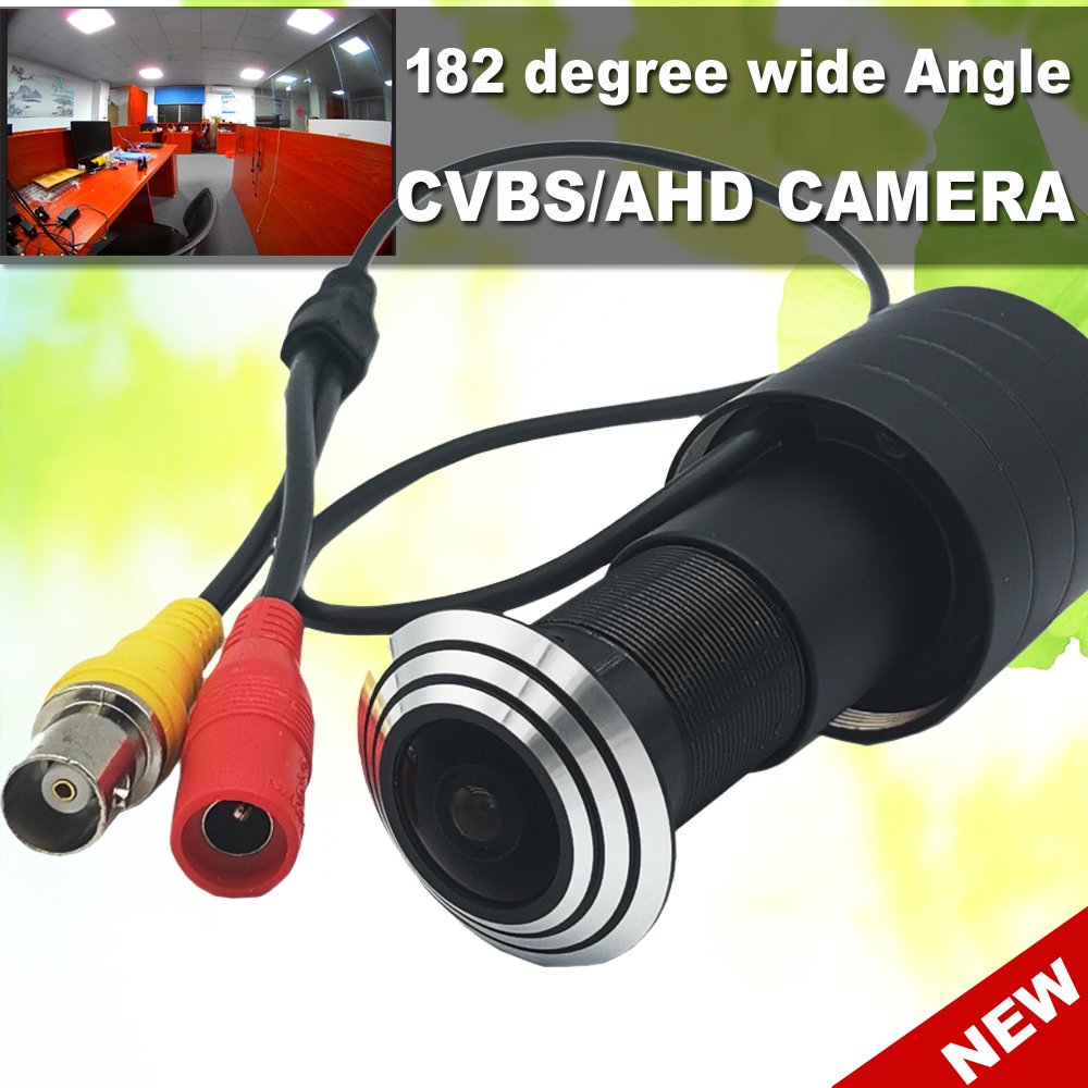 Analog Ahd Door Camera Eye Hole Fisheye 2MP Sensor 1080P ICX673 HQCAM Peephole Fish StarLight 0.001Lux 182 Degrees Surveillance