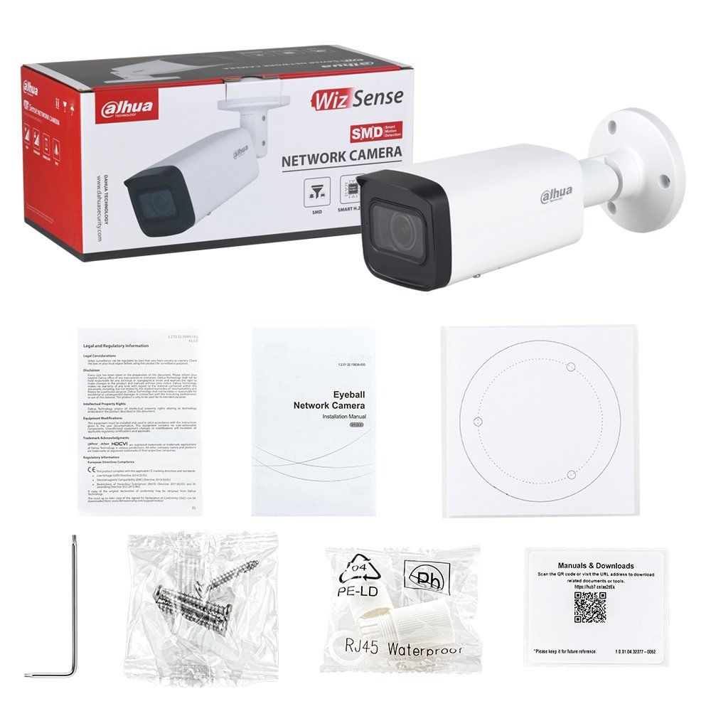 Outdoor Ip Camera Original Dahua IP67 MIC IK10 8MP IR Vari-focal Bullet WizSense Network Camera IPC-HFW2841T