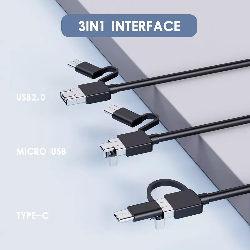 7 mm 720P 3 in 1 Inspection Camera Endoscope Pipe Hot Sales compatible for smartphone and PC industrial Endoscope Camera