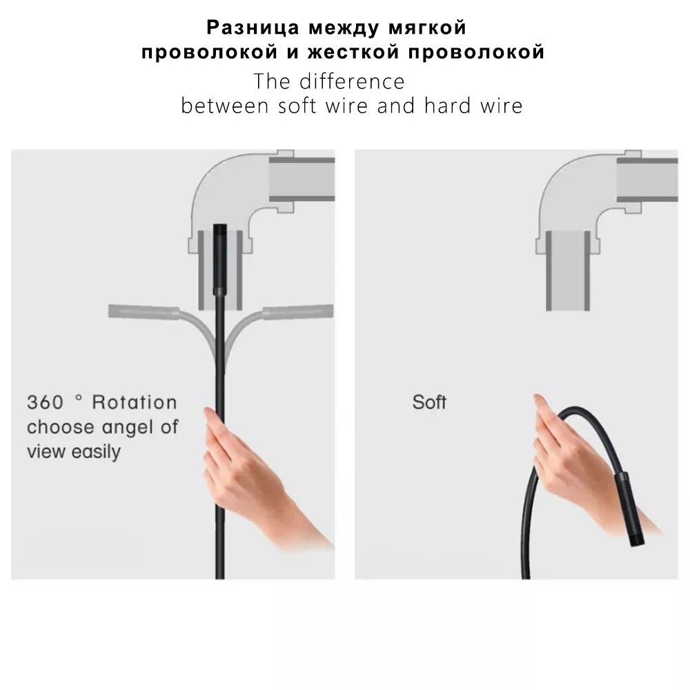 7 mm 720P 3 in 1 Inspection Camera Endoscope Pipe Hot Sales compatible for smartphone and PC industrial Endoscope Camera