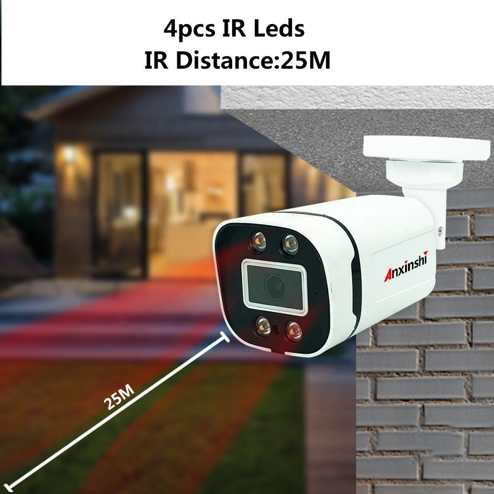 Anxinshi 4 in 1 Analog Security 2MP Full Color Bullet CCTV Camera
