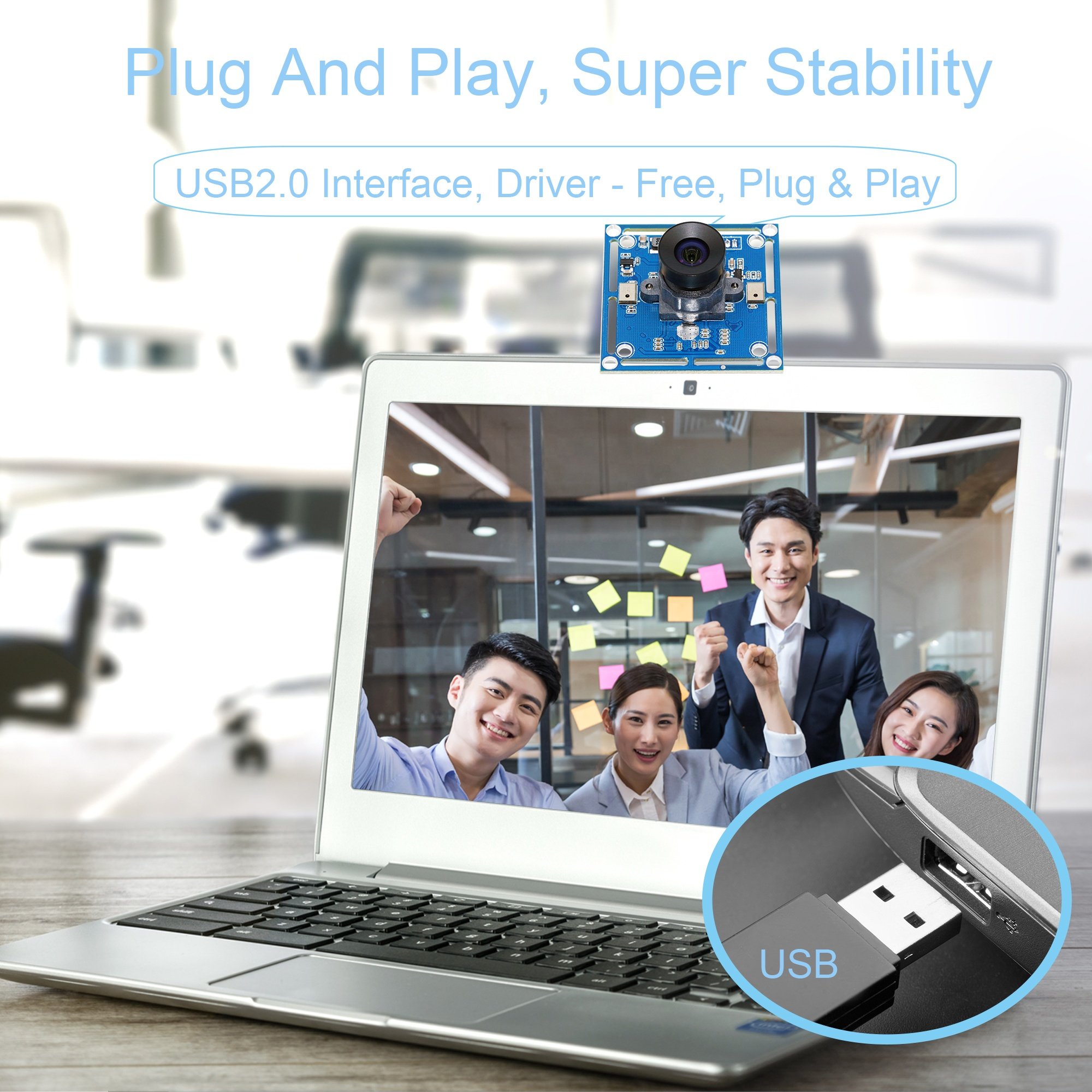 Low Light 2MP IMX323 WDR H.264 RGB CMOS Sensor Camera Module 1080P 30FPS Wide-angle lens UVC USB Mini Camera Module OEM