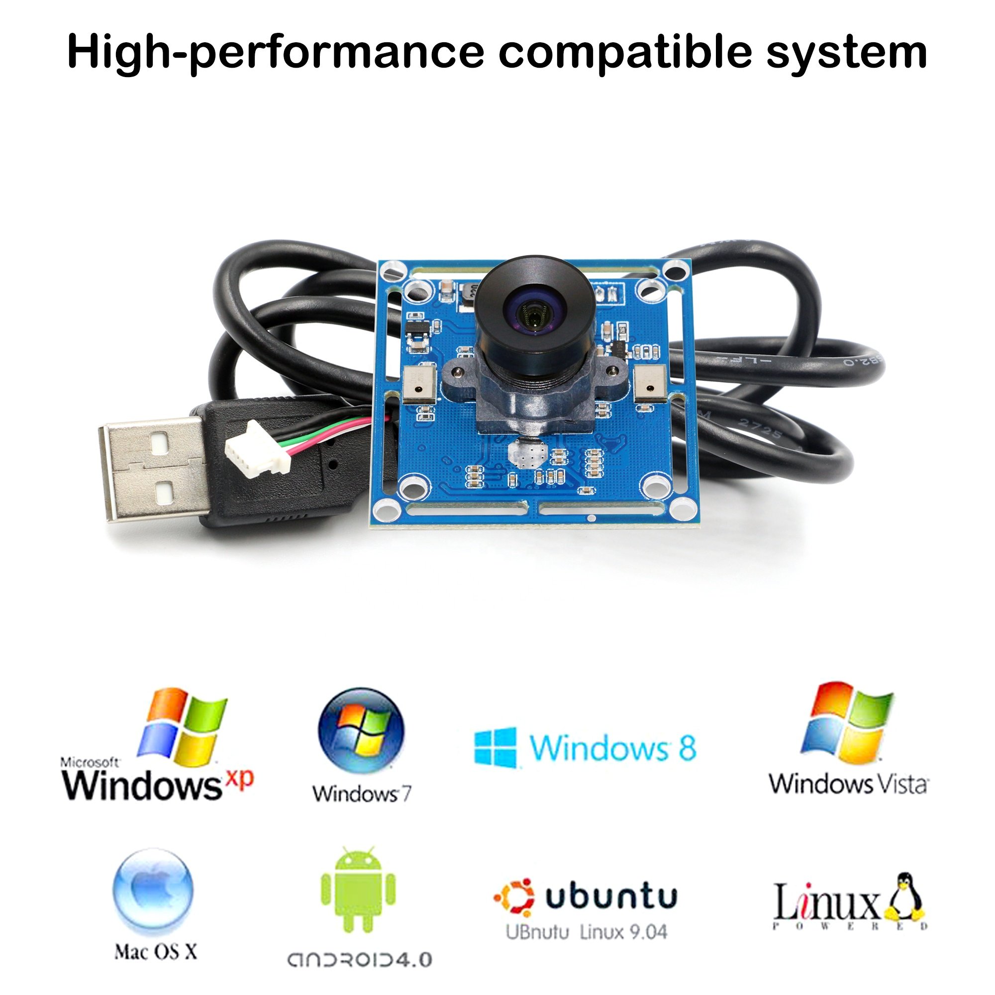 Low Light 2MP IMX323 WDR H.264 RGB CMOS Sensor Camera Module 1080P 30FPS Wide-angle lens UVC USB Mini Camera Module OEM