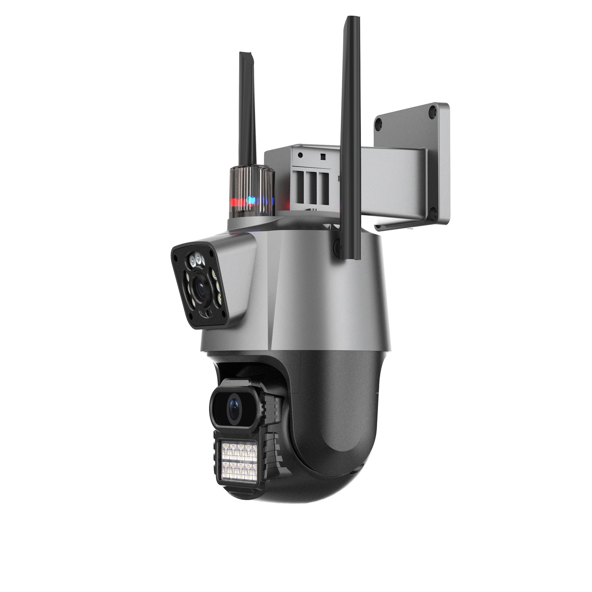 High Tech Dual Lens 4K 10X Zoom Outdoor Alarm Linkage 4G Solar PTZ Surveillance Security Camera